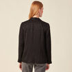 Veste blazer droite satin noir femme