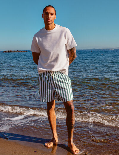 Short de bain vert homme