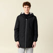 Parka longue droite &agrave; capuche noir homme