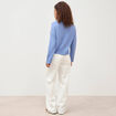 Pull col rond manches longues bleu clair femme