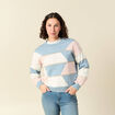 Pull col rond manches longues mauve femme