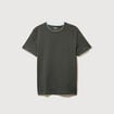 T-shirt droit col rond manches courtes vert fonc&eacute; homme