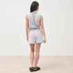 Short &agrave; carreaux en coton doubl&eacute; multicolore femme