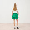 Jupe courte &eacute;vas&eacute;e doubl&eacute;e vert femme
