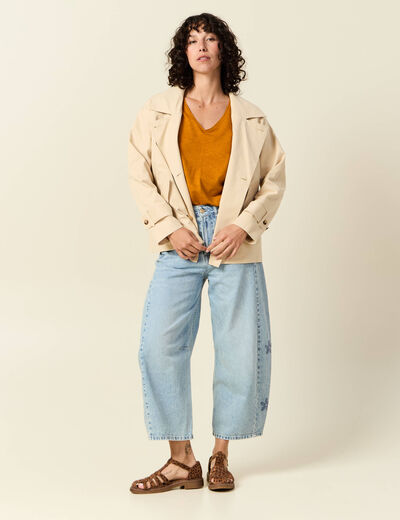 T-shirt manches courtes orange foncé femme