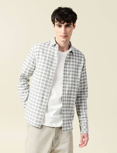 Chemise manches longues beige homme