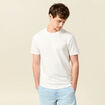 T-shirt cintré col rond manches courtes ecru homme