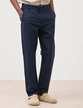 Chino coupe droite longueur 32 bleu marine homme