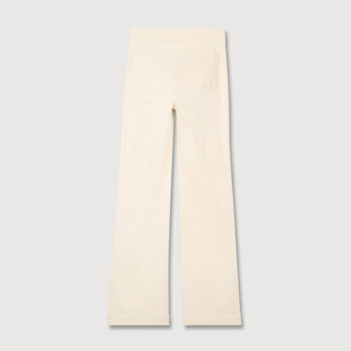 Jeans flare &agrave; pont denim blanc femme