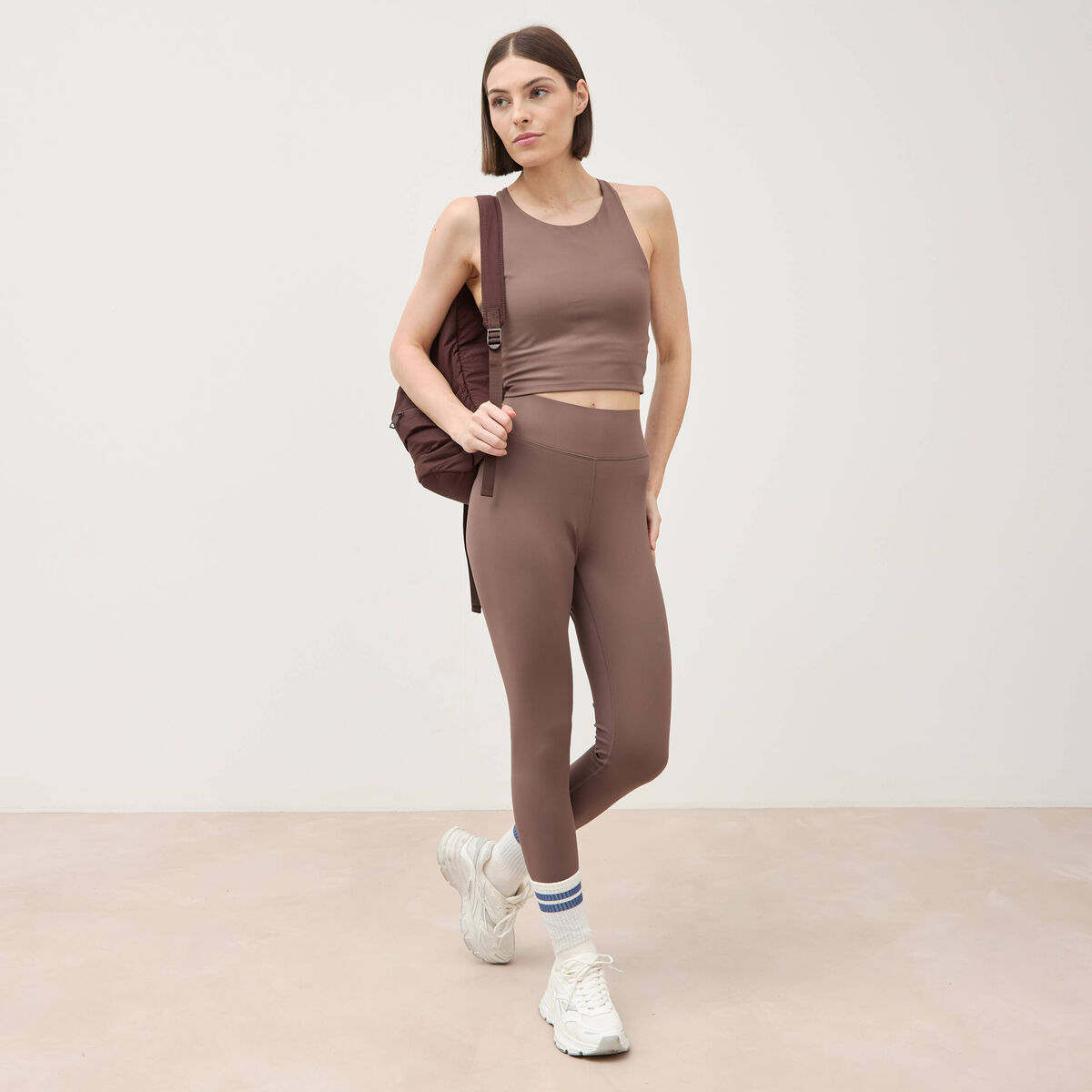 Leggings marron femme
