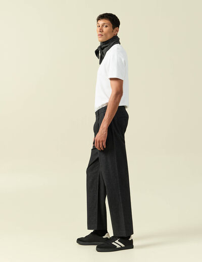 Pantalon chino large longueur 32 gris fonc&eacute; homme