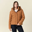 Doudoune à capuche marron clair femme