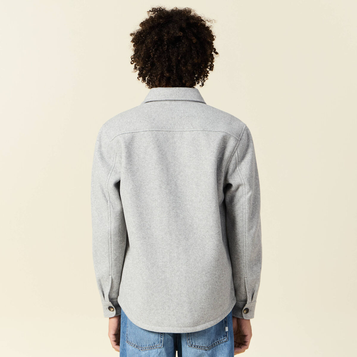 Surchemise boutonn&eacute;e gris fonc&eacute; homme
