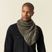 Foulard à franges vert kaki homme