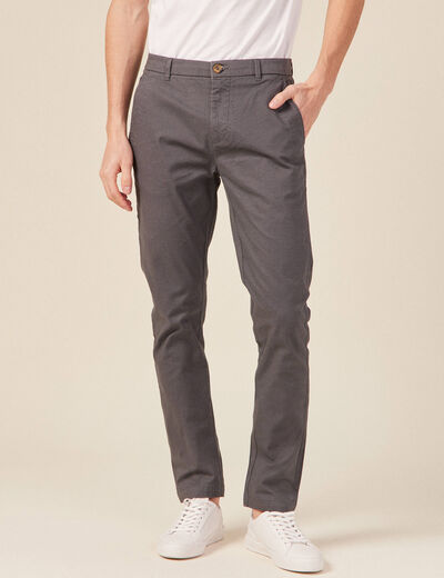 Pantalon slim Instinct chino gris homme