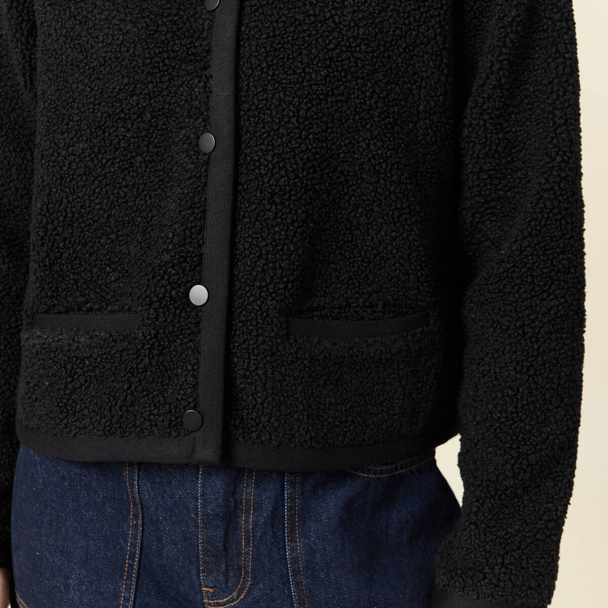 Gilet manches longues noir femme