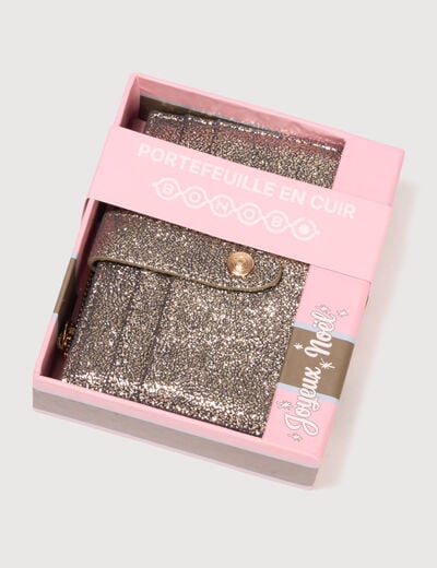 Porte-monnaie avec doublure gris fonc&eacute; femme