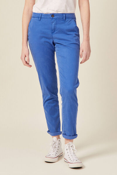 Pantalon chino Instinct bleu electrique femme
