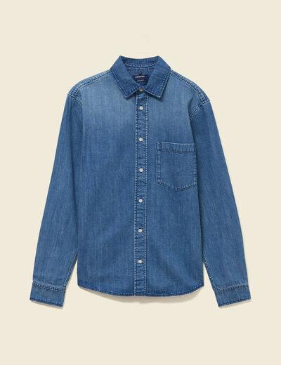Chemise en jeans manches longues denim stone homme
