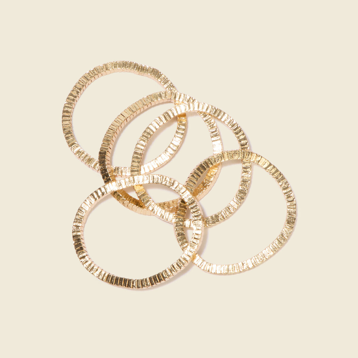 Lot de 5 bracelets couleur or femme