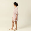 Robe évasée manches 3/4 ivoire femme