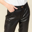 Pantalon taille haute similicuir noir femme
