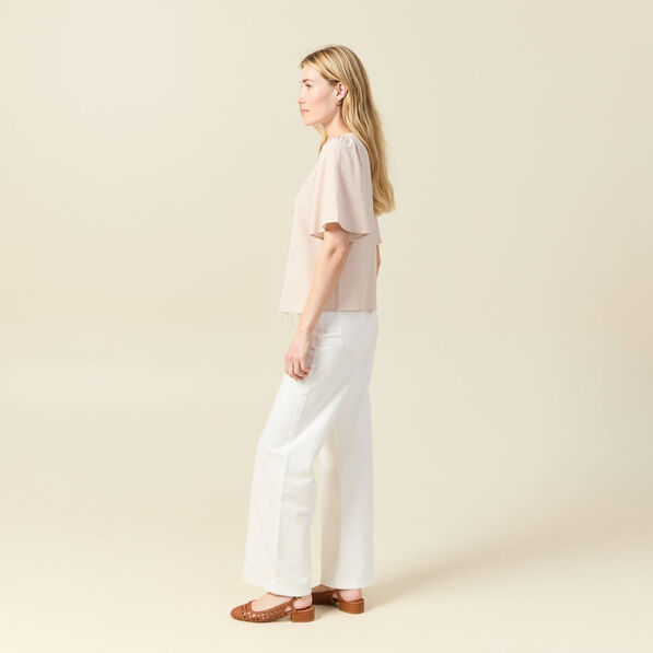 blouse manches courtes nouee marron clair femme Blouse manches courtes nouée marron clair femme