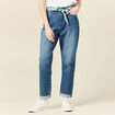 Jeans mom ceinture foulard denim stone femme