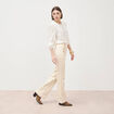 Jeans flare &agrave; pont denim blanc femme
