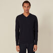 Pull manches longues bleu foncé homme