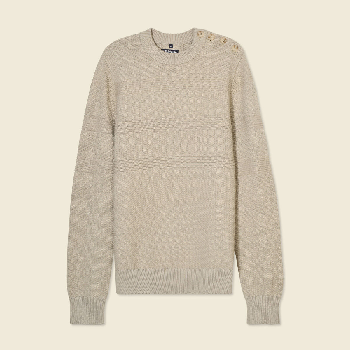 Pull manches longues beige homme