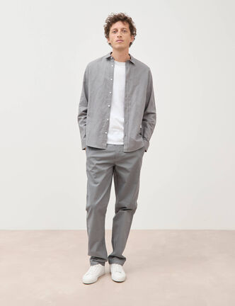 Chemise manches longues gris homme