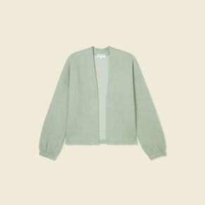 Gilet manches longues vert kaki femme
