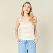 Débardeur tricot ajouré creme femme