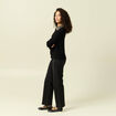 Pull col camionneur manches longues noir femme