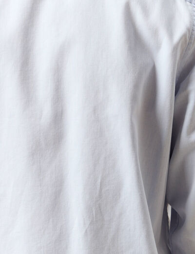Chemise droite courte col italien bleu ciel homme