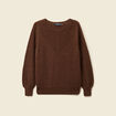 Pull manches longues fabriqu&eacute; en France marron fonc&eacute; femme