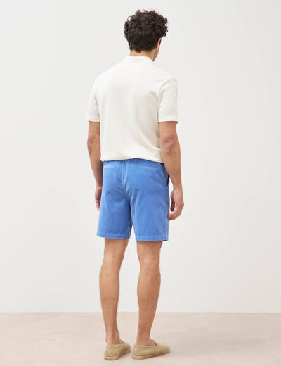 Bermuda en velours bleu violet homme