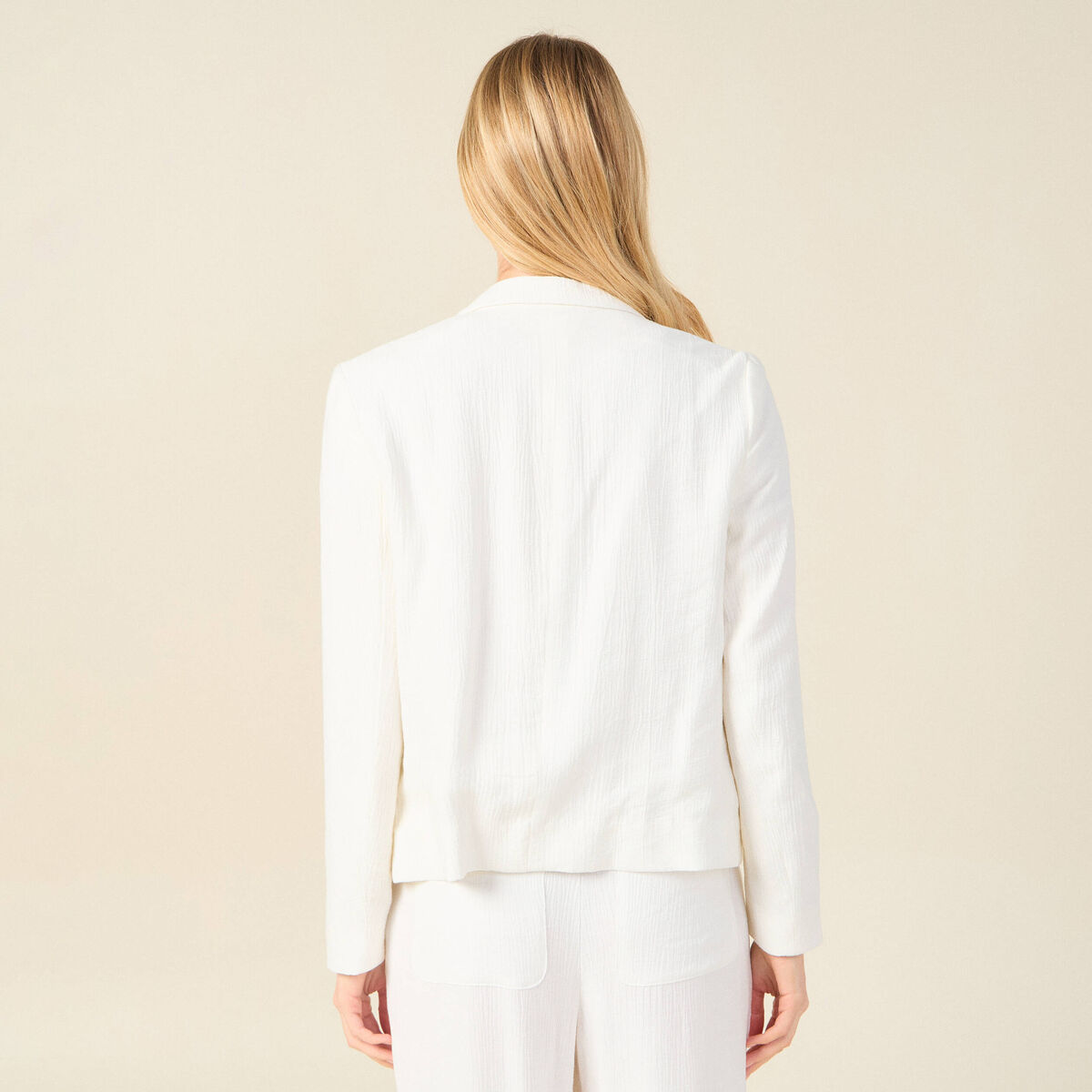 Veste blazer éco-responsable ecru femme