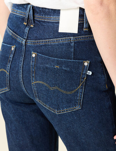 Jeans mom slim denim brut femme