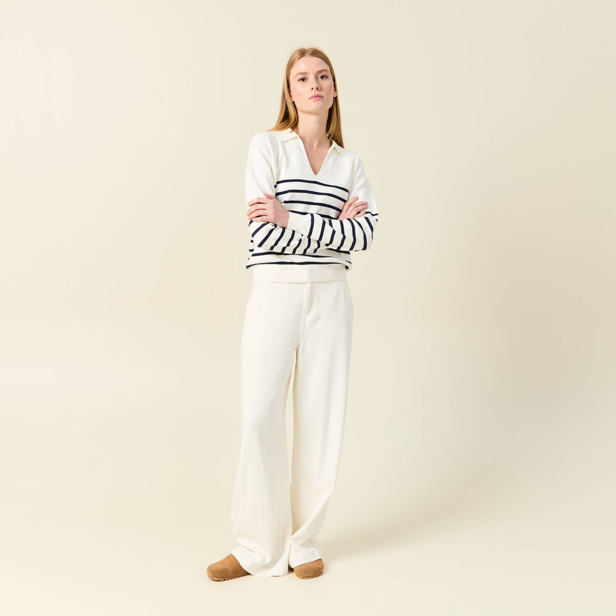 Pull éco-responsable ecru femme