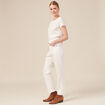 T-shirt manches courtes creme femme