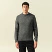 Pull manches longues col rond noir homme