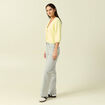 Gilet manches 3/4 jaune clair femme