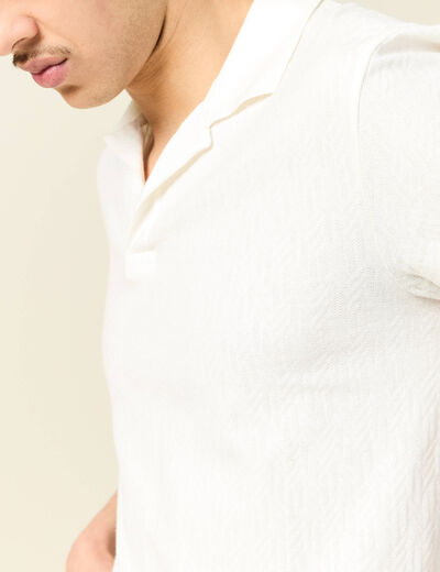 Polo manches courtes ecru homme