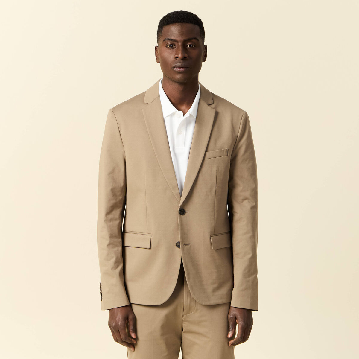 Veste blazer stretch taupe homme