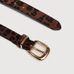 Ceinture fine imitation fourrure marron fonc&eacute; femme