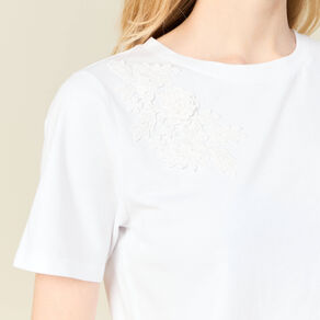 T-shirt manches courtes blanc femme