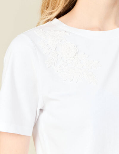 T-shirt manches courtes blanc femme