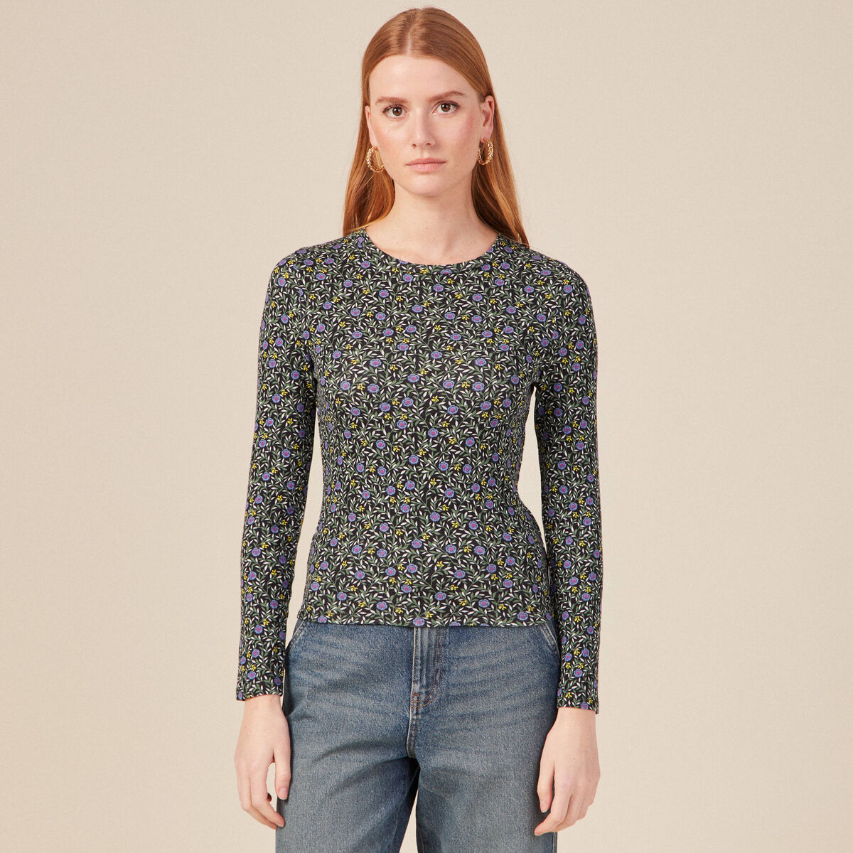 T-shirt manches longues noir femme